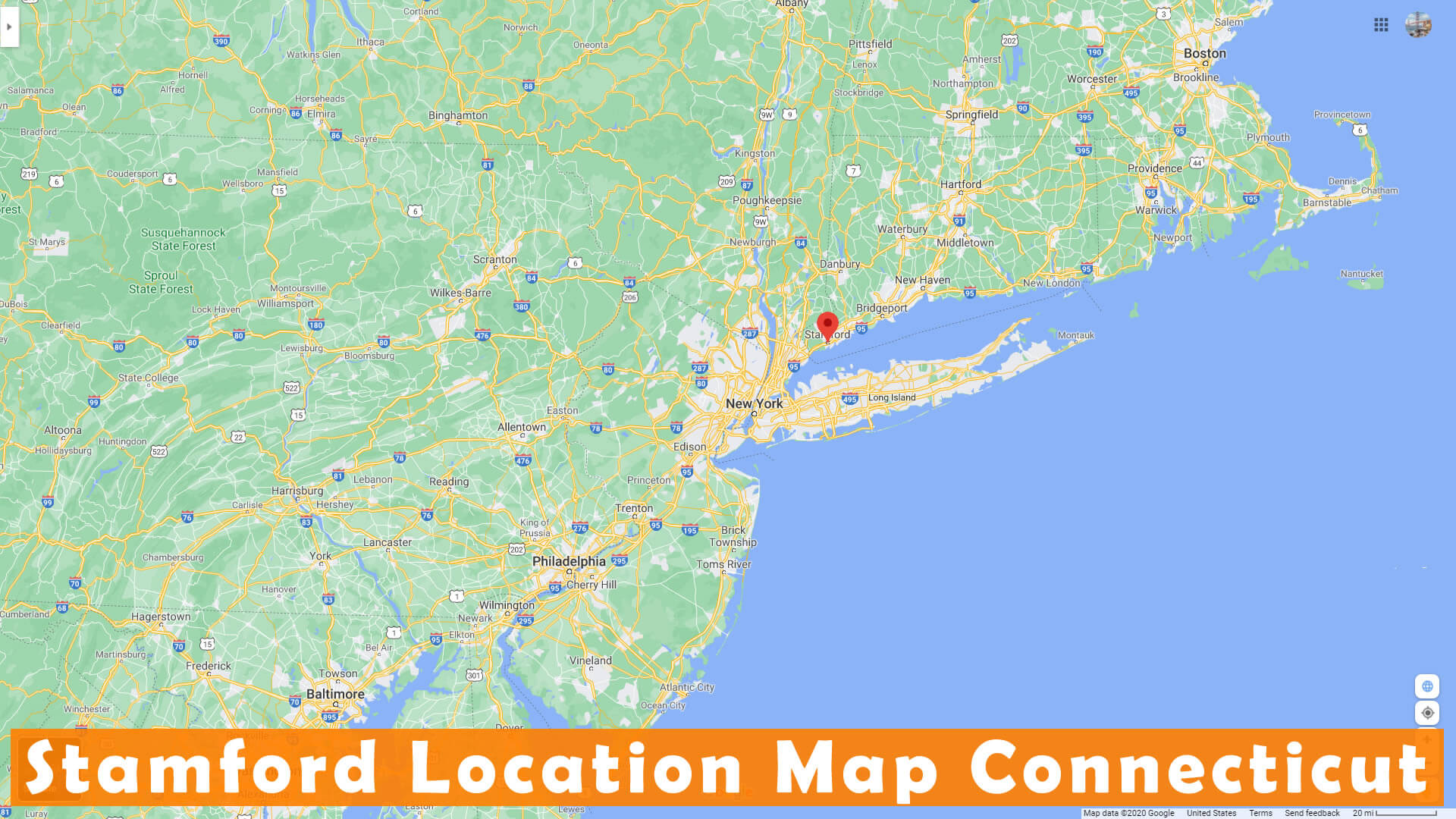 Stamford Location Map Connecticut